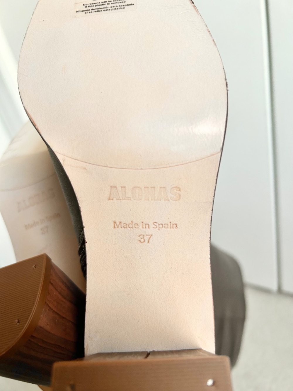 NWT Alohas EAST COFFEE BROWN LEATHER BOOTS size 37 - Picture 4 of 6